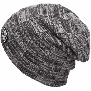 Skullies & Beanies Winter Warm Knitting Hats Wool Warm Hat Daily Slouchy hats Beanie Skull Cap - Gray - C3187DI0SYQ $10.59