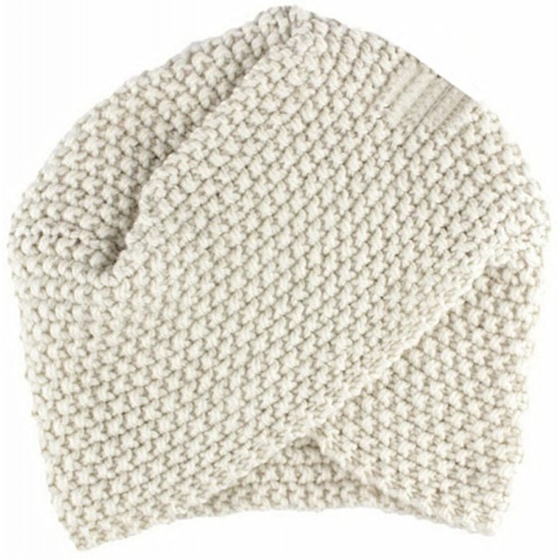 Skullies & Beanies Ladies Casual Warm Winter Acrylic Knitted Hat Cap - Beige - CK185IQ23IO $7.29