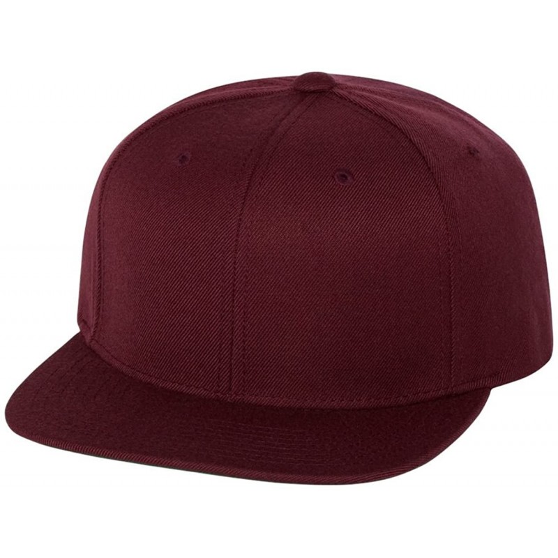 Baseball Caps Flexfit 6 Panel Premium Classic Snapback Hat Cap - Maroon - CH12D6KE30Z $11.37