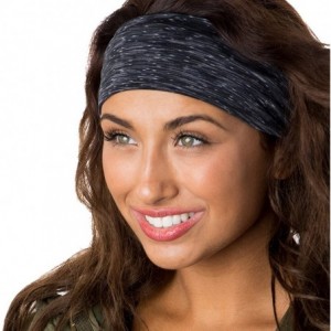 Headbands Adjustable & Stretchy Space Dye Xflex Wide Headbands for Women Girls & Teens - Black & Navy Space Dye 2pk - CS182A5...