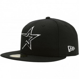 Baseball Caps Men's Astros Black/White Fitted hat Cap - CD18KIL8OCD $74.24