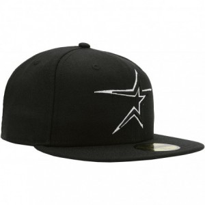 Baseball Caps Men's Astros Black/White Fitted hat Cap - CD18KIL8OCD $32.78