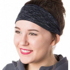 Headbands Adjustable & Stretchy Space Dye Xflex Wide Headbands for Women Girls & Teens - Black & Navy Space Dye 2pk - CS182A5...