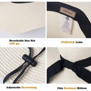 Sun Hats Womens Sun Straw Hat Wide Brim UPF 50 Summer Hat Foldable Roll up Floppy Beach Hats for Women - Beige - CJ18W32Y3KH ...