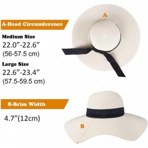 Sun Hats Womens Sun Straw Hat Wide Brim UPF 50 Summer Hat Foldable Roll up Floppy Beach Hats for Women - Beige - CJ18W32Y3KH ...