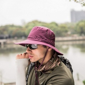Sun Hats Men's Outdoor Mesh Bucket Sun Hat- Wide Brim Breathable UV Protection Summer Fishing Hat - 02-fuchsia - C318SHGUTNQ ...