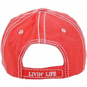 Baseball Caps Vintage Ball Caps for Women Mama Bear Dog Mom Washed Cap - Livin' Life Somewhere- Coral - CJ18ZY0YQMI $17.20