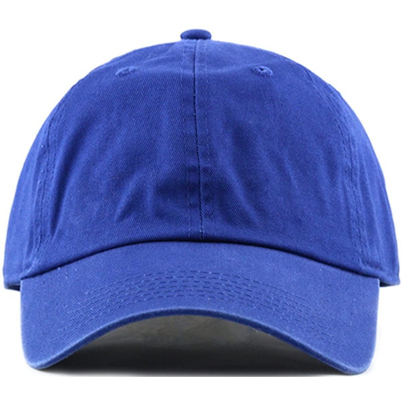 Baseball Caps Plain Stonewashed Cotton Adjustable Hat Low Profile Baseball Cap. - Royal Blue - CA12NVJ32LM $8.30