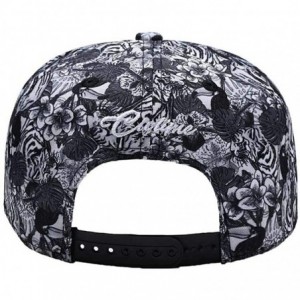 Baseball Caps Premium Floral Flower Hawaiian Cotton Adjustable Snapback Hats Men's Women's Hip-Hop Flat Bill Baseball Caps - ...