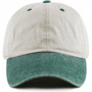 Baseball Caps 100% Cotton Pigment Dyed Low Profile Dad Hat Six Panel Cap - 3. Beige Green - CE17WWRDC8M $8.81