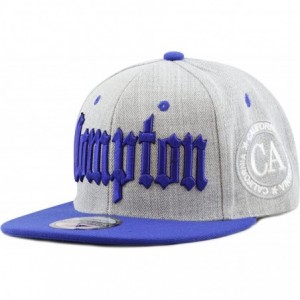 Baseball Caps Compton 3D Embroidered Heather Grey Snap Back Baseball Hat - Royal - C112E09C9XT $8.19