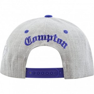 Baseball Caps Compton 3D Embroidered Heather Grey Snap Back Baseball Hat - Royal - C112E09C9XT $8.19