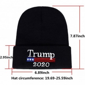 Baseball Caps Trump 2020 Knitted Beanies Caps Men Women Embroidery Winter Warm Hat - 2 Pack-k-red/Black - CR18ZXX9OZC $8.96