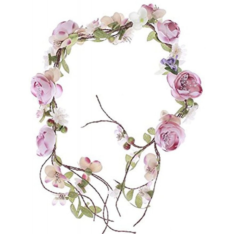 Headbands Newly arrived Rattan Flower Vine Crown Tiaras Necklace Belt Party Decoration - Pink-2 - CB17YDATSQ7 $11.78