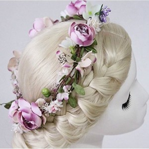 Headbands Newly arrived Rattan Flower Vine Crown Tiaras Necklace Belt Party Decoration - Pink-2 - CB17YDATSQ7 $11.78