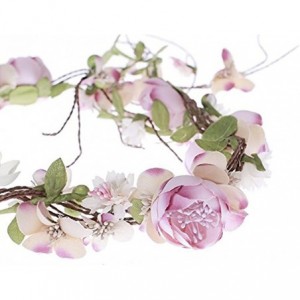 Headbands Newly arrived Rattan Flower Vine Crown Tiaras Necklace Belt Party Decoration - Pink-2 - CB17YDATSQ7 $11.78