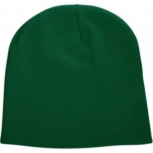 Skullies & Beanies Solid Color Beanie Cap 8 inch Winter Hat Warm Snowboard Ski Hat Dark Green - CG119N21FON $7.04