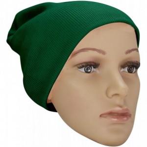 Skullies & Beanies Solid Color Beanie Cap 8 inch Winter Hat Warm Snowboard Ski Hat Dark Green - CG119N21FON $7.04