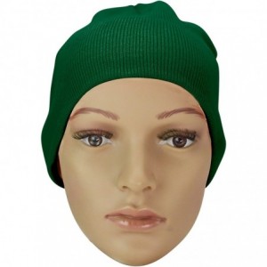 Skullies & Beanies Solid Color Beanie Cap 8 inch Winter Hat Warm Snowboard Ski Hat Dark Green - CG119N21FON $7.04