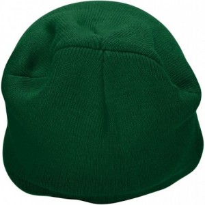Skullies & Beanies Solid Color Beanie Cap 8 inch Winter Hat Warm Snowboard Ski Hat Dark Green - CG119N21FON $7.04