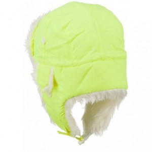 Bomber Hats Neon Faux Fur Aviator Trooper Hat - Neon Yellow - CQ11NY2OHB1 $71.69