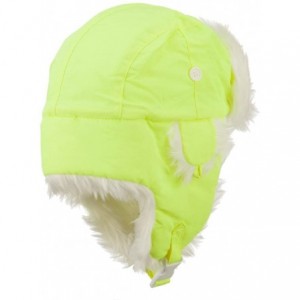 Bomber Hats Neon Faux Fur Aviator Trooper Hat - Neon Yellow - CQ11NY2OHB1 $28.68