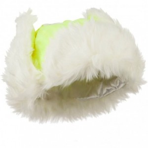 Bomber Hats Neon Faux Fur Aviator Trooper Hat - Neon Yellow - CQ11NY2OHB1 $28.68