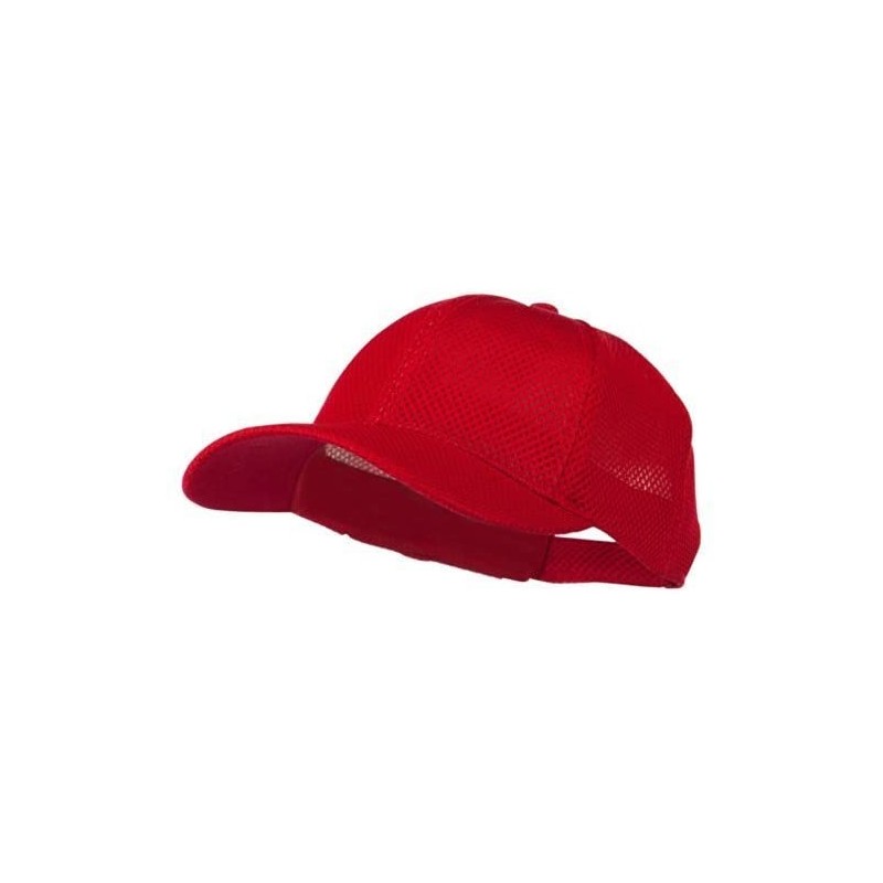 Baseball Caps Air Mesh Polyester Cap - Red - CQ11LUGVUHR $20.90