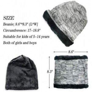 Skullies & Beanies Winter Beanie Hat Scarf Set- Unisex Warm Hat- Thick Fleece Lined Winter Knit Hat - Gray - CR18Z93S9M8 $8.80