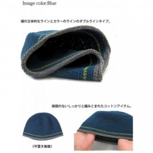 Skullies & Beanies Mens Skull Cap Cotton Kufi Beanie Hand Made Knitted Hat Elastic Tight Japanese - Blue - CR11O5JI8HB $15.22
