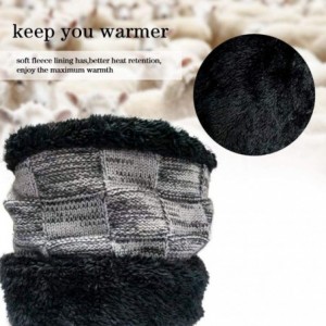 Skullies & Beanies Winter Beanie Hat Scarf Set- Unisex Warm Hat- Thick Fleece Lined Winter Knit Hat - Gray - CR18Z93S9M8 $8.80