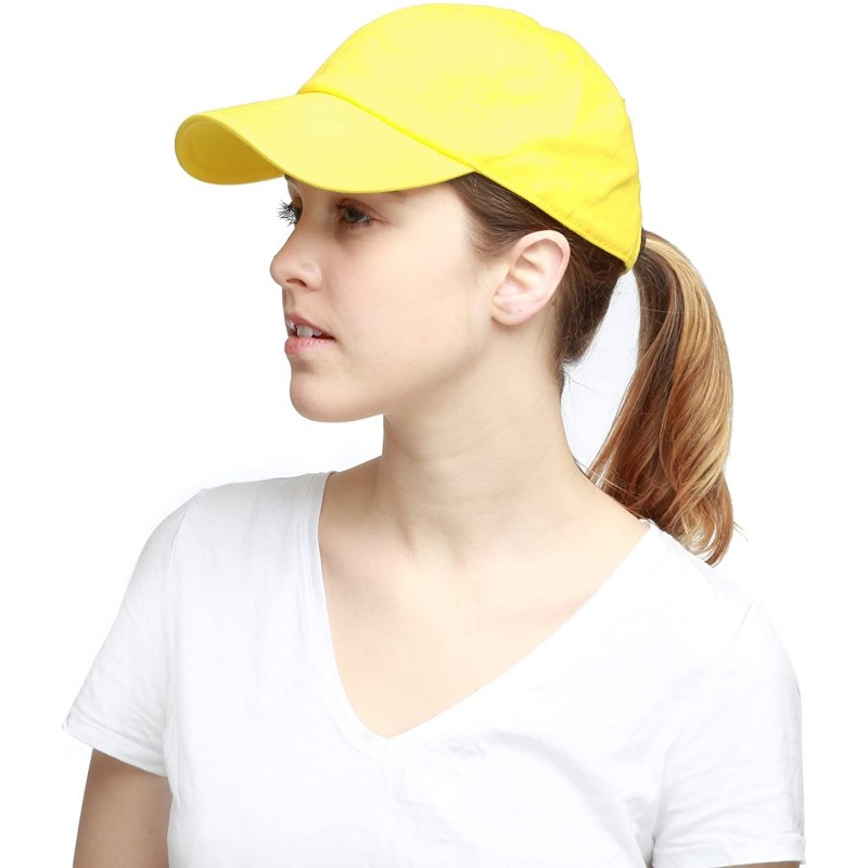 Baseball Caps Unisex Blank Washed Low Profile Cotton & Denim & Tie Dye Dad Hat Baseball Cap - Yellow - CA18CI5EN79 $8.05