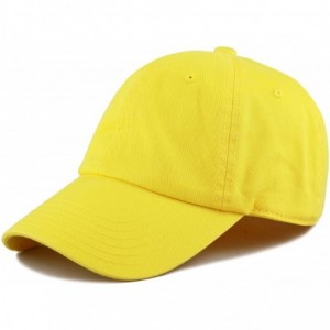 Baseball Caps Unisex Blank Washed Low Profile Cotton & Denim & Tie Dye Dad Hat Baseball Cap - Yellow - CA18CI5EN79 $8.05