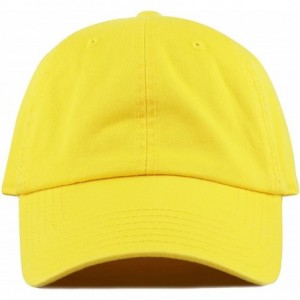 Baseball Caps Unisex Blank Washed Low Profile Cotton & Denim & Tie Dye Dad Hat Baseball Cap - Yellow - CA18CI5EN79 $8.05