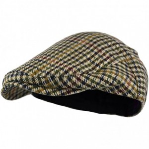 Newsboy Caps Men's Classic Herringbone Tweed Wool Blend Newsboy Ivy Hat (Large/X-Large- Charcoal) - Houndstooth Camel - CU186...