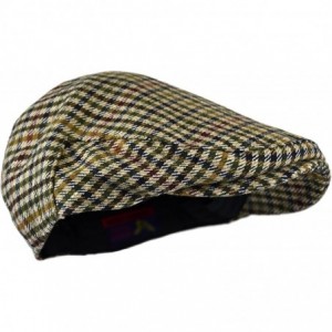 Newsboy Caps Men's Classic Herringbone Tweed Wool Blend Newsboy Ivy Hat (Large/X-Large- Charcoal) - Houndstooth Camel - CU186...