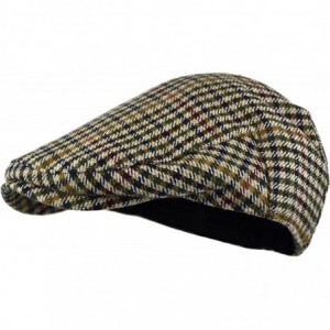 Newsboy Caps Men's Classic Herringbone Tweed Wool Blend Newsboy Ivy Hat (Large/X-Large- Charcoal) - Houndstooth Camel - CU186...