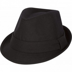 Fedoras Original Unisex Structured Wool Fedora Hat - Black - C81177TKNP1 $14.56