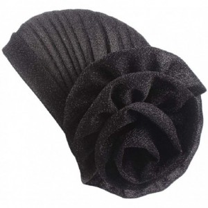 Skullies & Beanies Cancer Chemo Hat Flower Beanie Scarf Ethnic Cloth Print Turban Bonnet India Hat Handwear - C---black - C81...