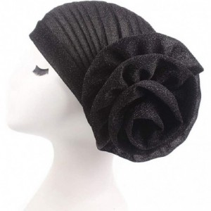 Skullies & Beanies Cancer Chemo Hat Flower Beanie Scarf Ethnic Cloth Print Turban Bonnet India Hat Handwear - C---black - C81...