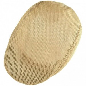 Newsboy Caps Men Breathable Mesh Summer Hat Newsboy Beret Ivy Cap Cabbie Flat Cap - Style3- Khaki - C818SMNKEYU $8.78