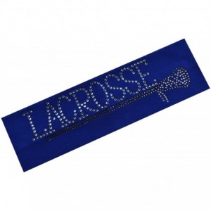 Headbands Lacrosse Stick Rhinestone Cotton Stretch Headband LAX Team Gift - Royal Blue - CV11EZWXRFL $10.92