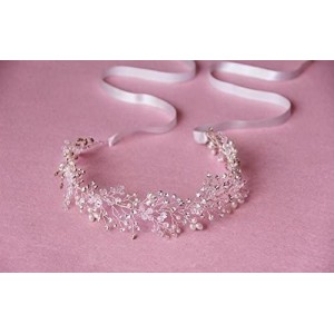 Headbands Newdeve Bridal Crystal and Beads Headband Wedding Vintage Hair Vine Bridal Hair Accessories - Silver - CS18CEDTY26 ...