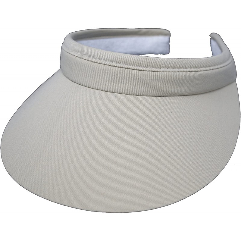 Visors Cushees Cloth Covered Clip-On Visor [233] - Beige - CZ18HW3ZGX7 $11.39