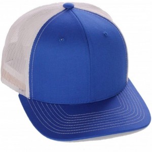 Baseball Caps Vintage Retro Style Plain Two Tone Trucker Hat Adjustable Snapback Baseball Cap - Royal White - CD18HM7CLRM $8.69