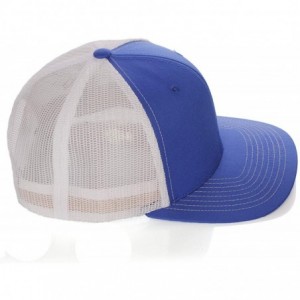 Baseball Caps Vintage Retro Style Plain Two Tone Trucker Hat Adjustable Snapback Baseball Cap - Royal White - CD18HM7CLRM $8.69