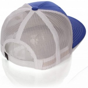 Baseball Caps Vintage Retro Style Plain Two Tone Trucker Hat Adjustable Snapback Baseball Cap - Royal White - CD18HM7CLRM $8.69