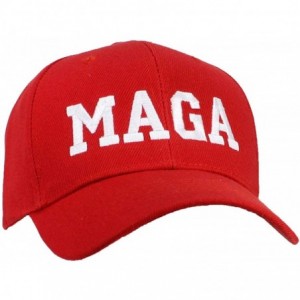 Baseball Caps Adult Embroidered MAGA Donald Trump Adjustable Ballcap - Red - C918R3D04TK $13.82