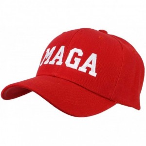 Baseball Caps Adult Embroidered MAGA Donald Trump Adjustable Ballcap - Red - C918R3D04TK $13.82