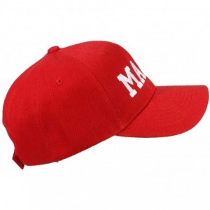 Baseball Caps Adult Embroidered MAGA Donald Trump Adjustable Ballcap - Red - C918R3D04TK $13.82